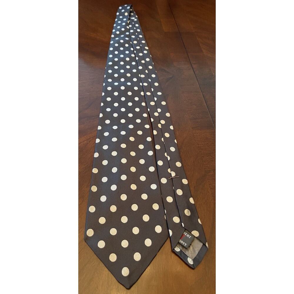 Vintage Robert Talbott Mitchell’s Of Westport Gray 100% Silk Hand Made In USA - Picture 3 of 9